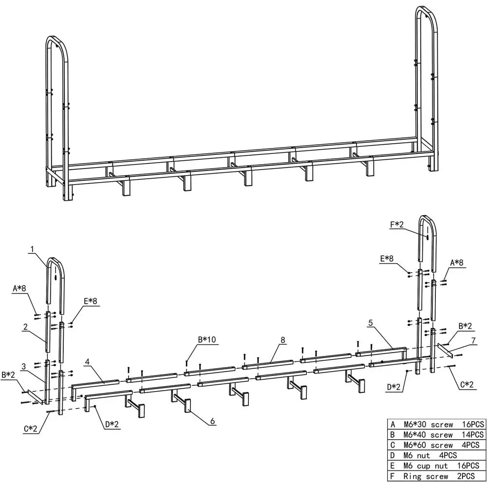 Outdoor Heavy-Duty Adjustable Log Storage Rack