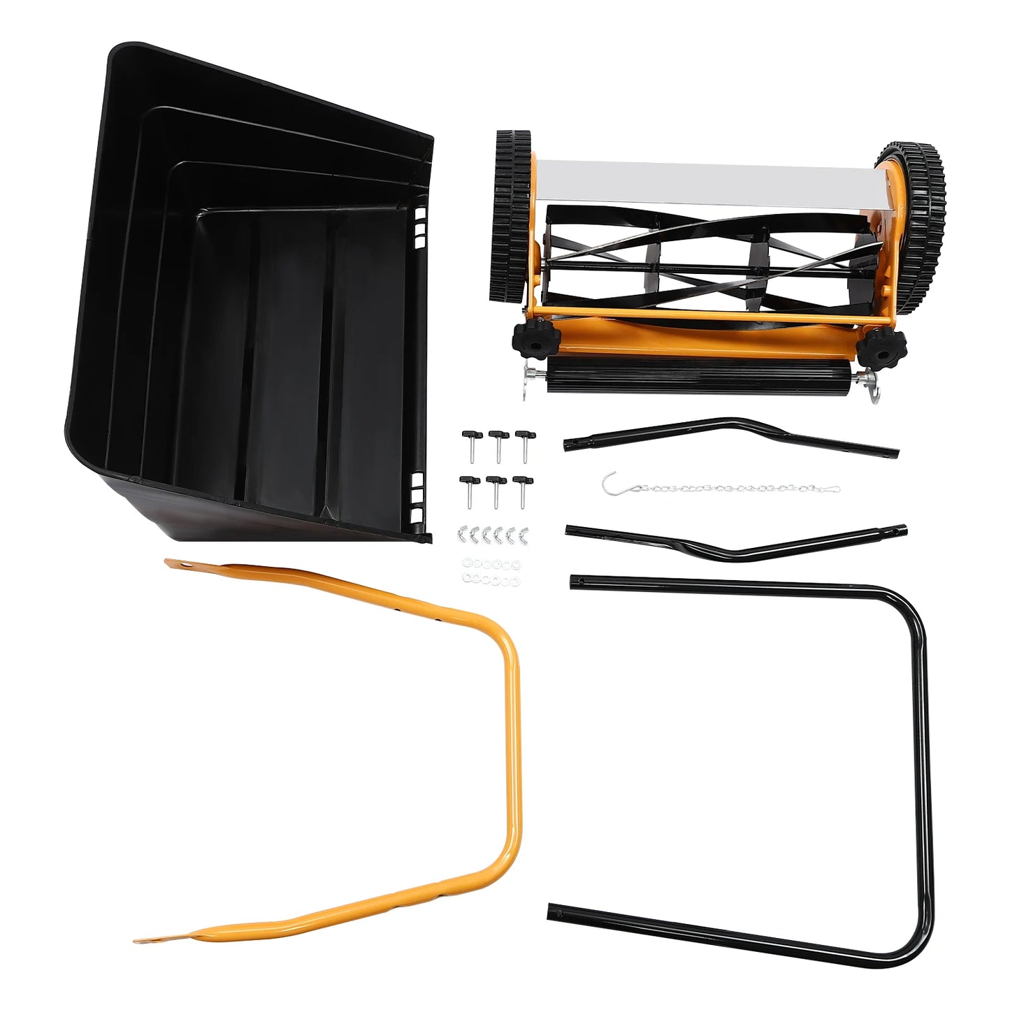 Bymaocar Manual Lawn Mower With Adjustable Height Quiet Trimming
