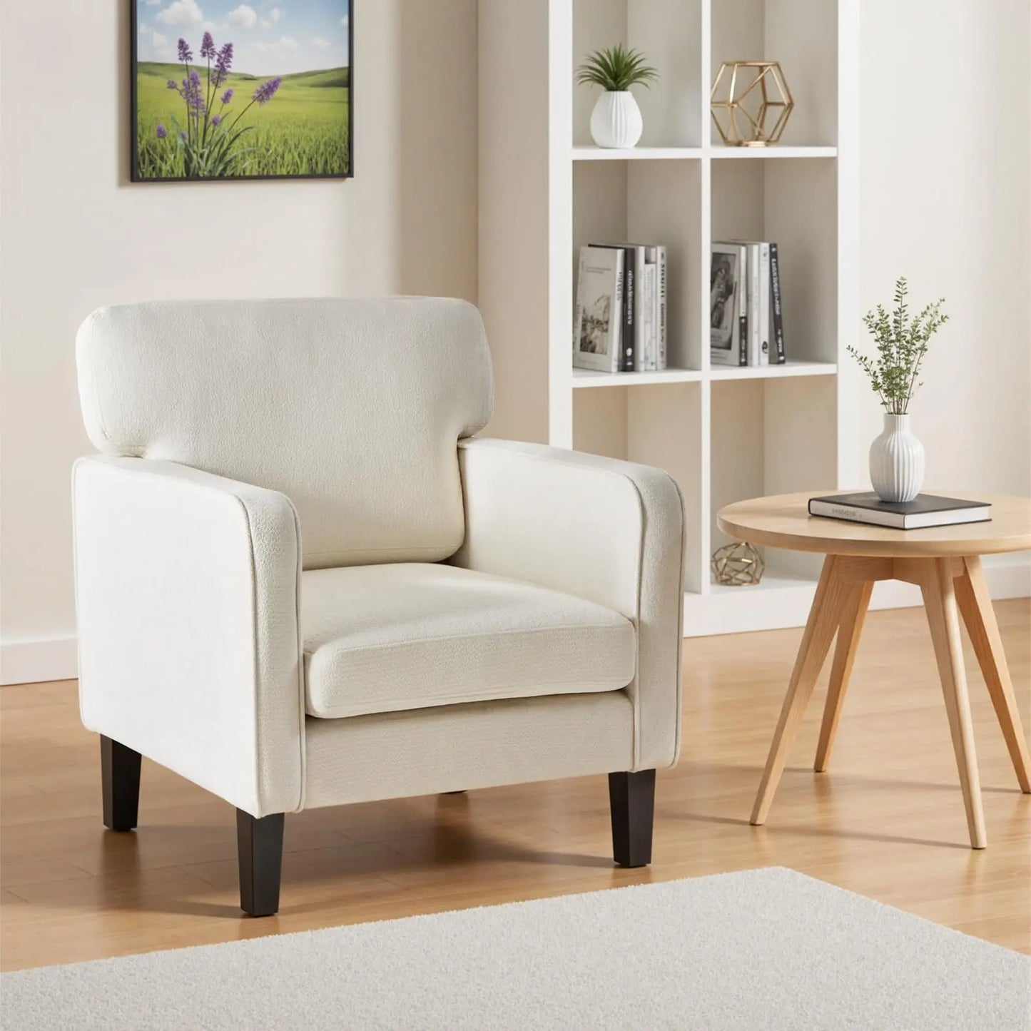 JHK Modern Accent Chairs for Living Room Ergonomic with Armrest and Backrest Lumbar Support Reading Lounge Chair For Bedroom