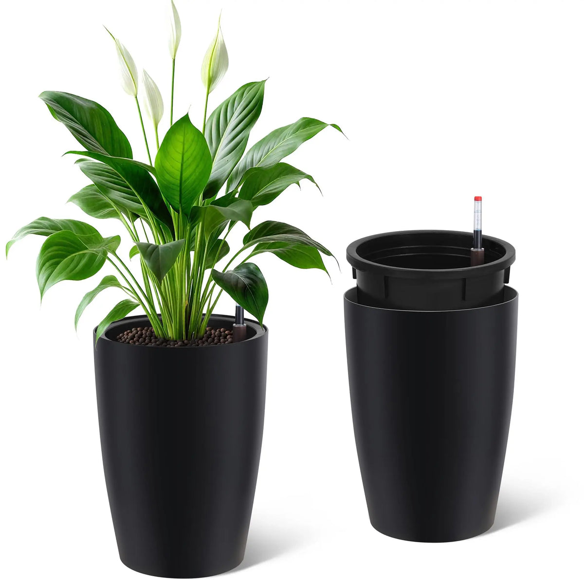 HiMiss 16 Inch Self Watering Planters With Indicator