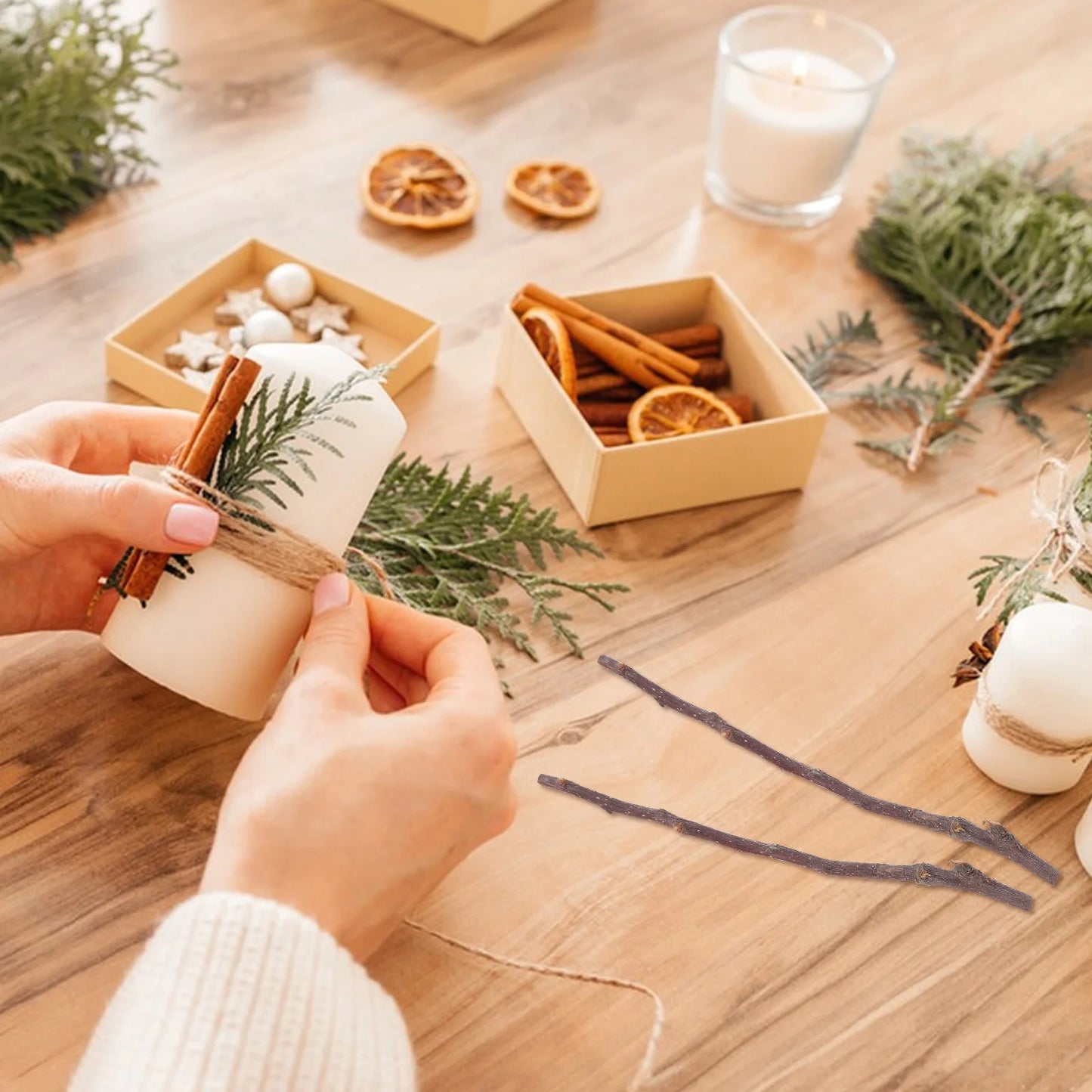 Natural Birch Twigs and Wood Log Sticks for Craft Projects