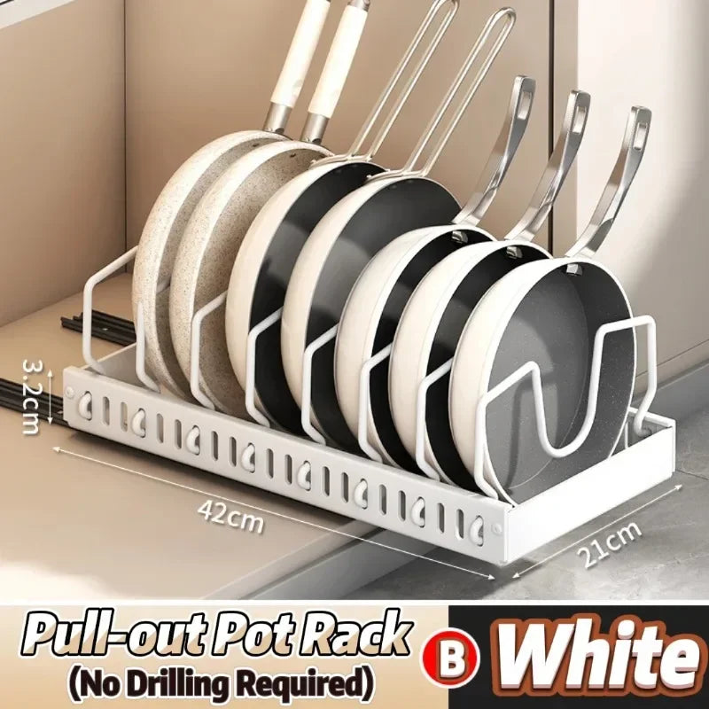 Andralyn Kitchen Heavy Duty Pullout Pot Rack With Slide Rails