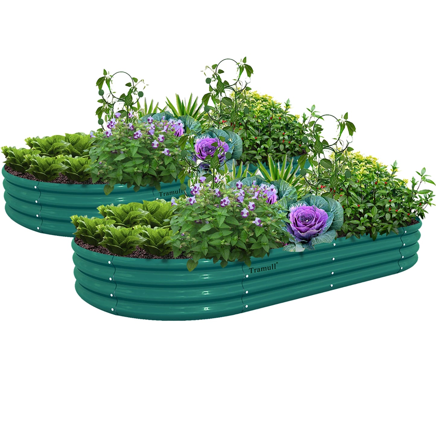 Tramull 2 Pack Galvanized Raised Garden Beds Outdoor Bottomless Planters
