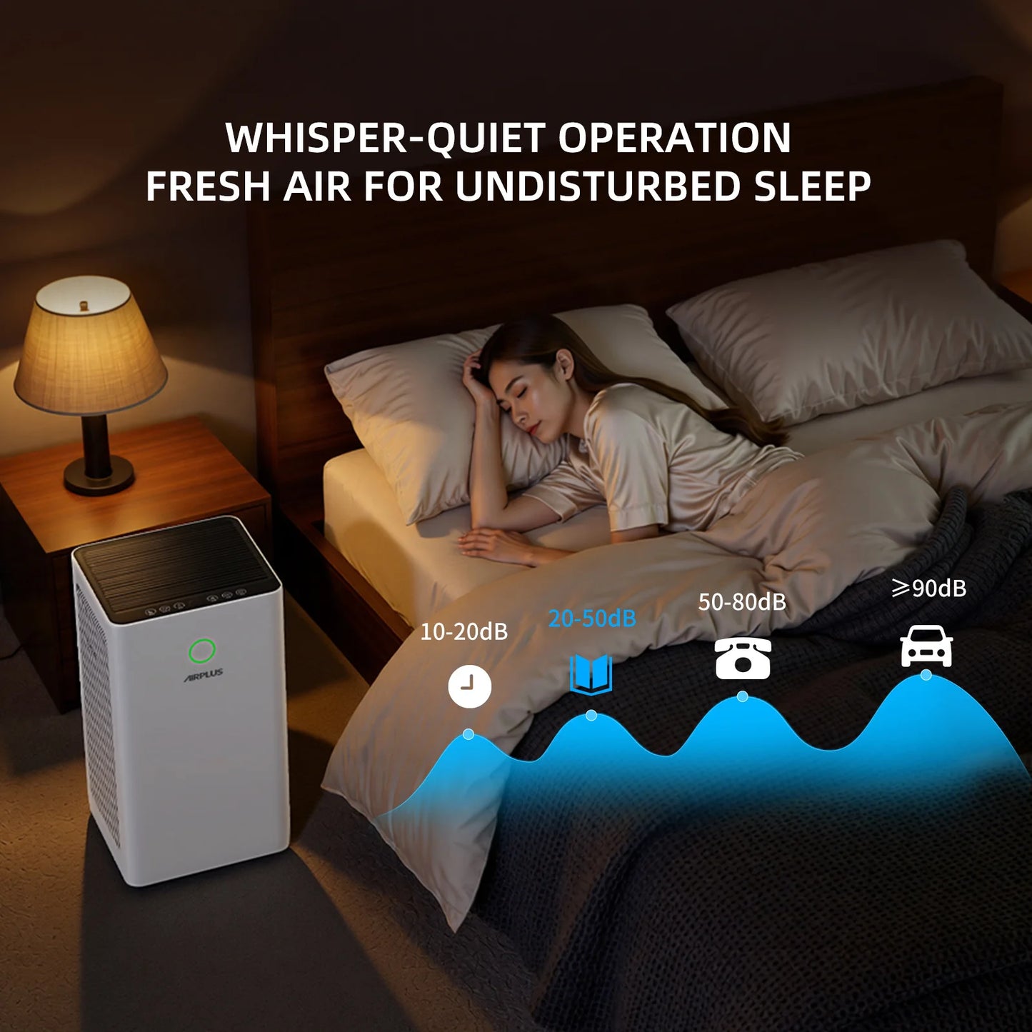 AIRPLUS H13 HEPA Solar Air Purifier Auto Mode Child Lock