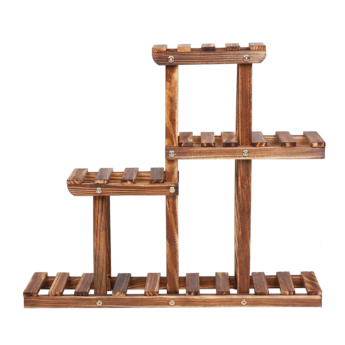 BINGOPAW Carbonized Wood Plant Stand Multi Tier Succulent Rack