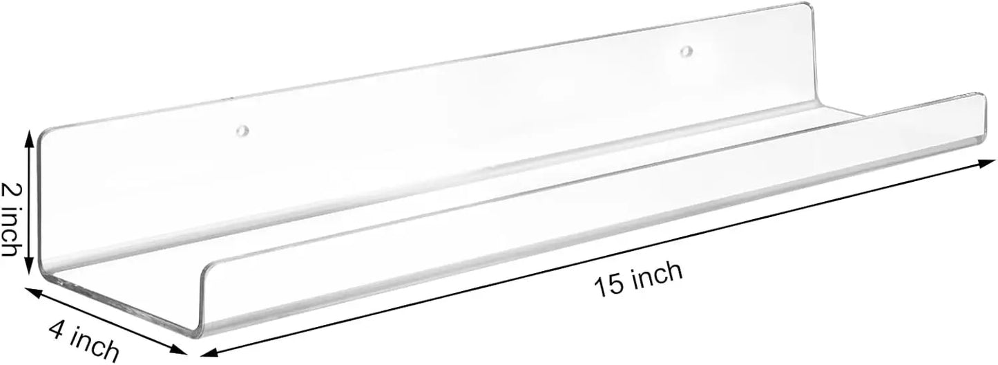 Clear Acrylic Floating Shelves Wall Ledge Bathroom Storage