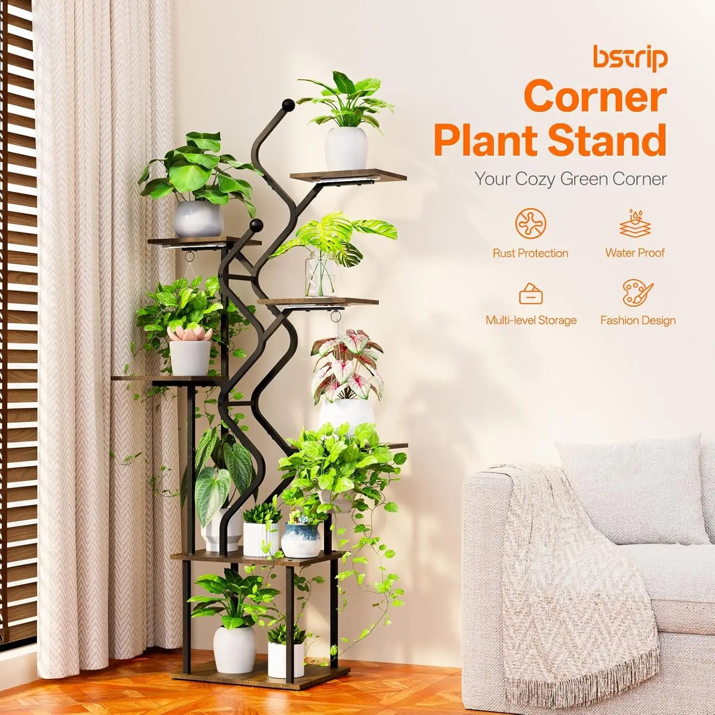 Plant Stand With Grow Light, 7-Tier Indoor Shelf