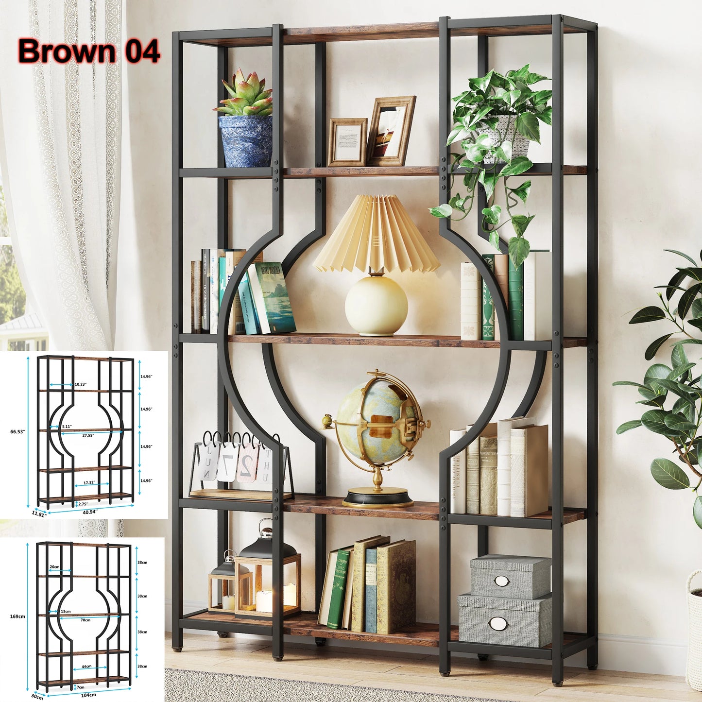 Tribesigns Industrial 5-Tier Etagere Bookshelf
