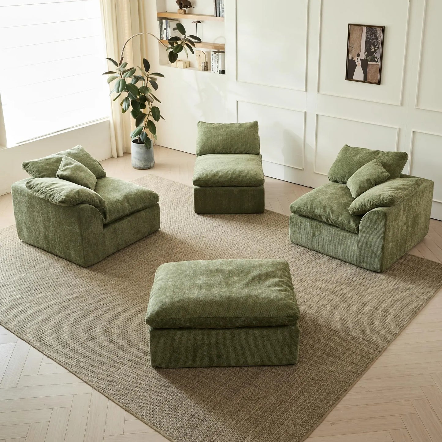 Yeflixvrau Modern Cloud L Shaped Sofa Modular Sectional