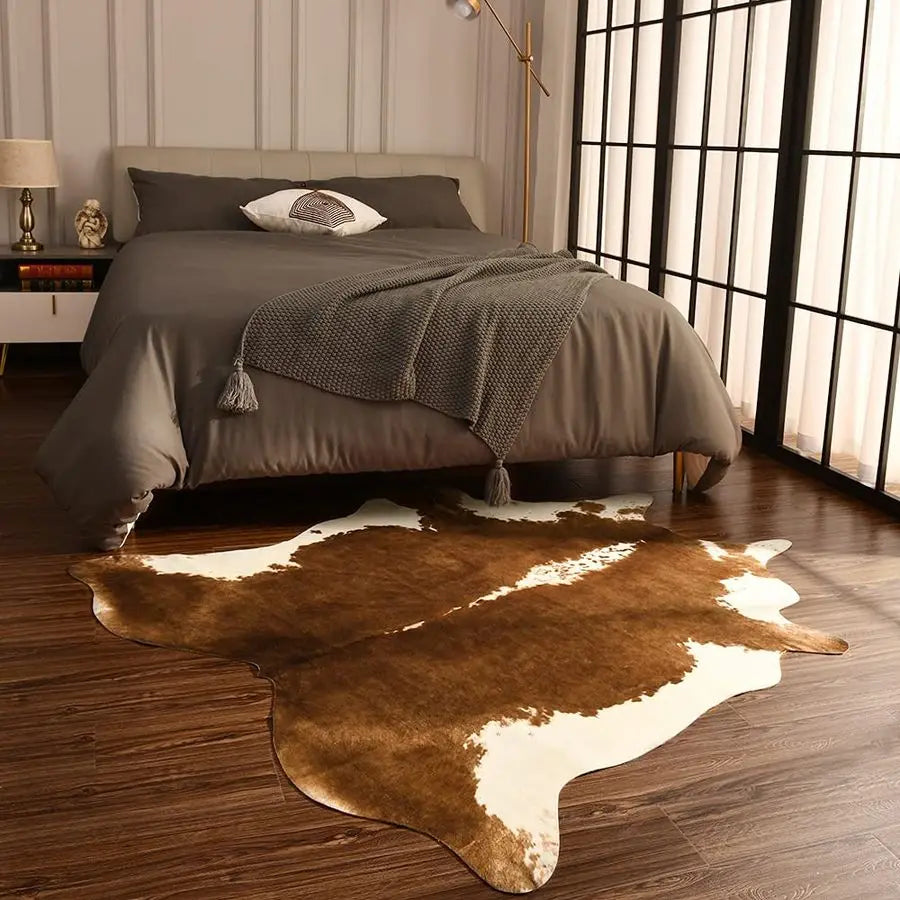 Premium Faux Cowhide Rug Cow Print Western Style Living Room