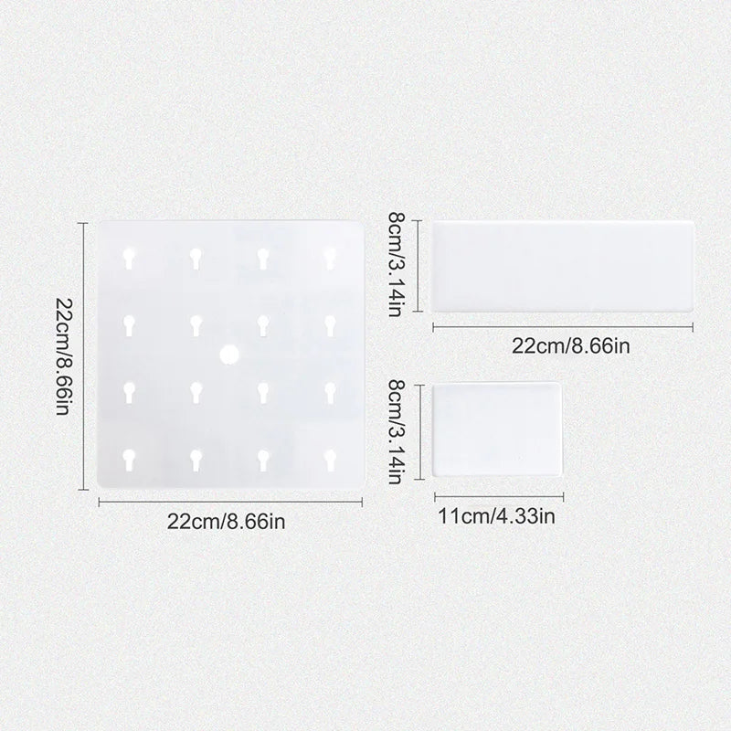 Perforation Free Wall Mount Plastic Shelving for Bathroom and Dorm