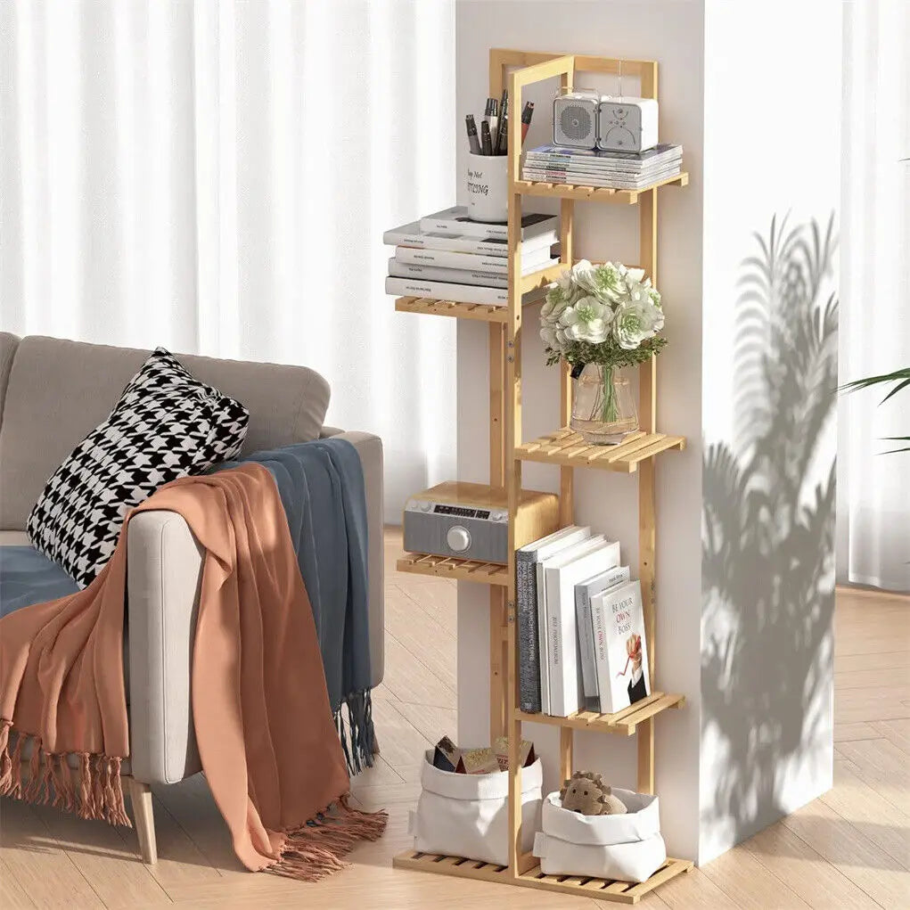 Bamboo Plant Stand Tall  Flower Stand Storage Display Rack for Indoor Outdoor