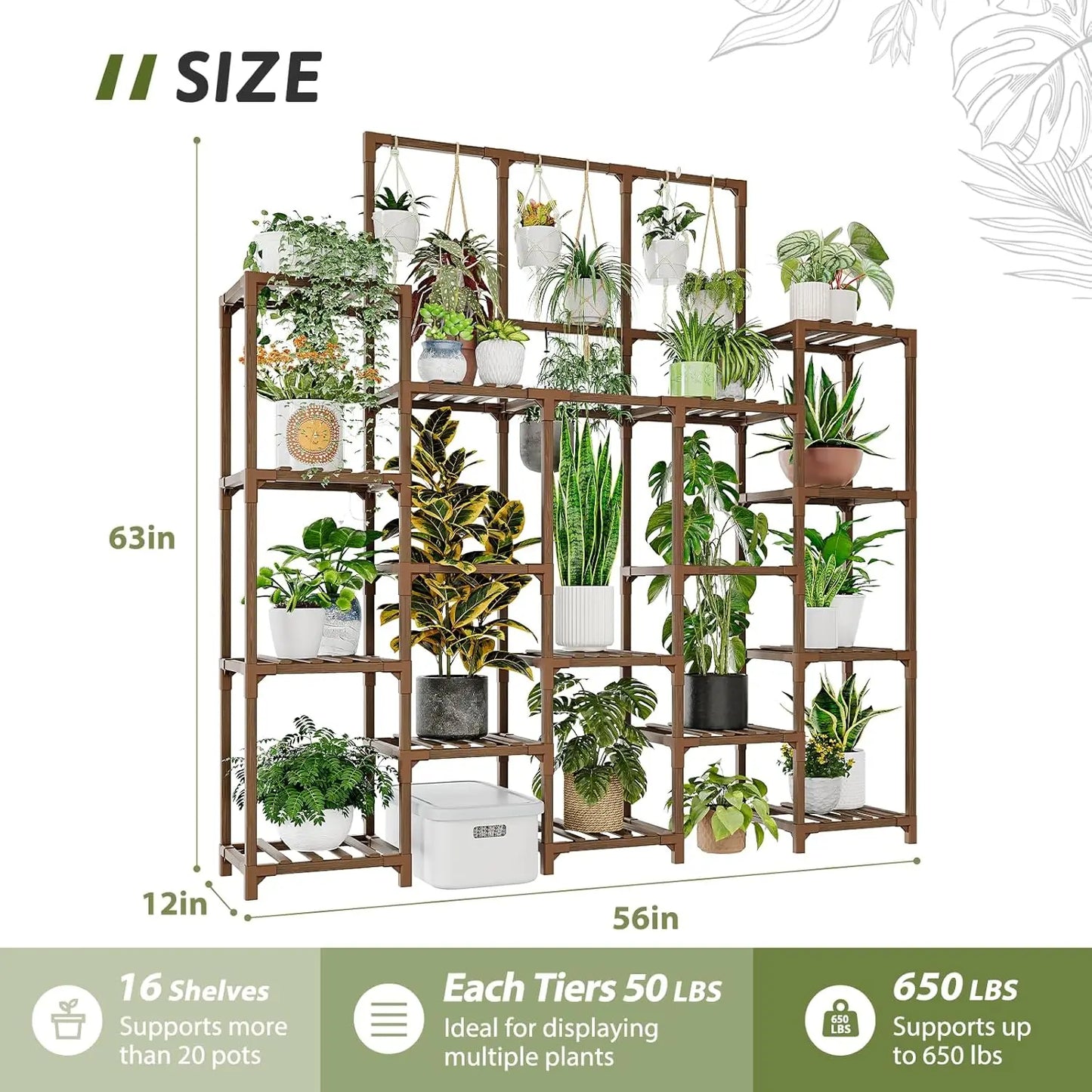 Durable 14-Tier Plant Stand For Indoor And Outdoor Use