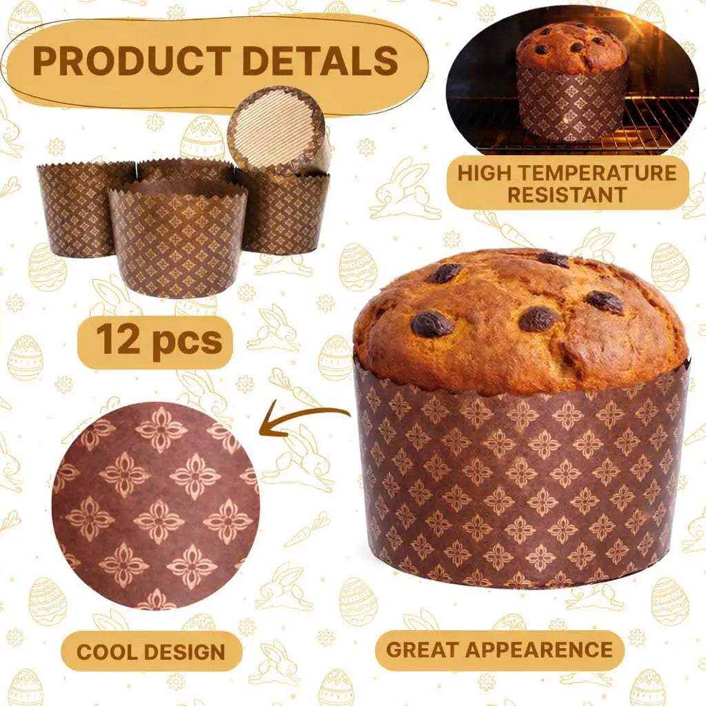 Paska Mold Kulich Panettone Paper Baking Molds 12 Pack