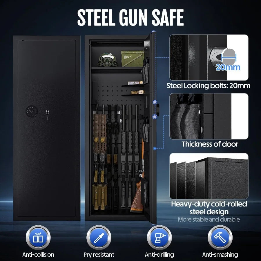 XMSJ Biometric Gun Safe For Rifles And Pistols With Fingerprint