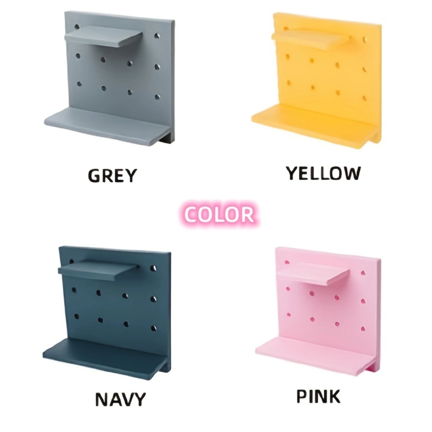 Adjustable Wall Mounted Pegboard Shelf Organizer For Home Office