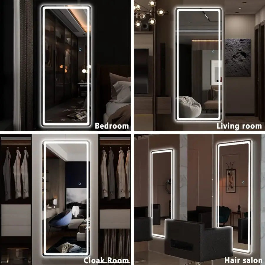 LED Door Mirror Lighted Wall Mounted Dressing Mirror
