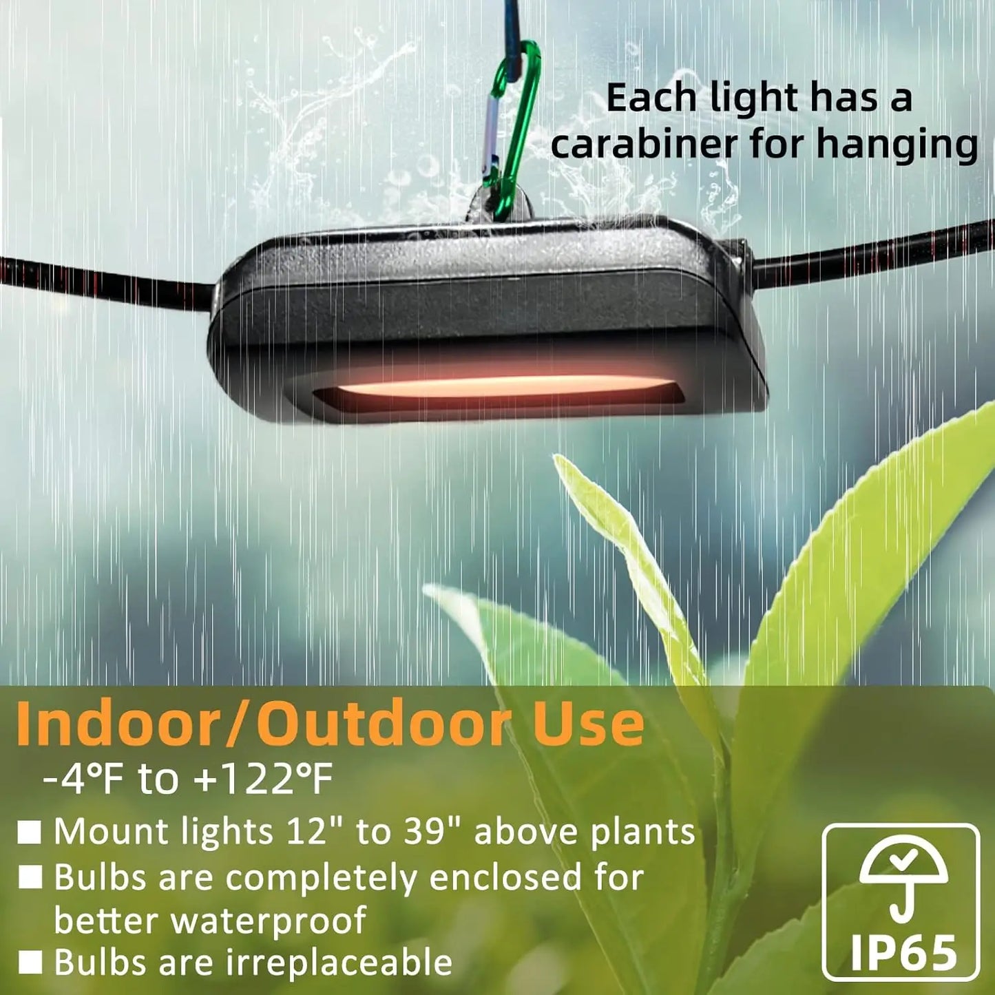 Outdoor LED Grow Light Full Spectrum 3 Bulbs IP65 Waterproof