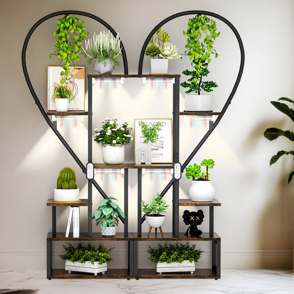Wisfor Metal Heart Shaped 6 Tier Ladder Plant Stand