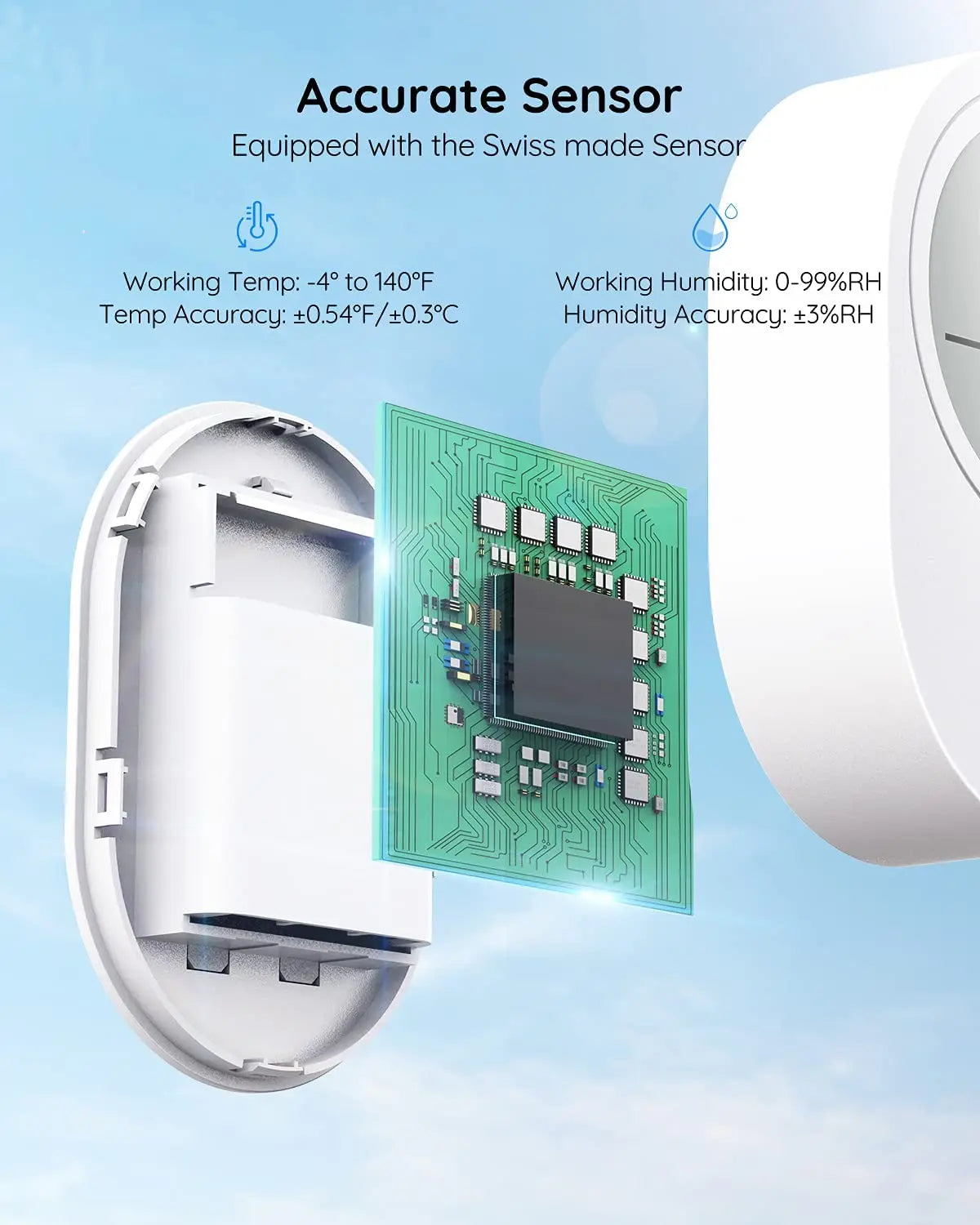 Smart WiFi Bluetooth Thermometer Hygrometer With App Alerts for Greenhouse