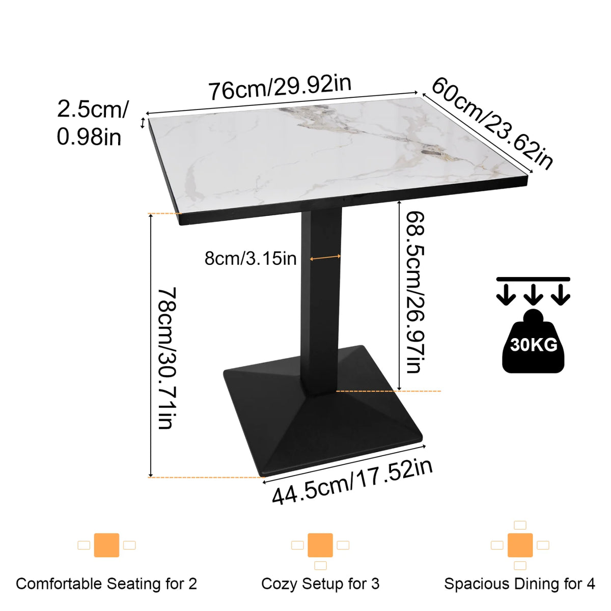 Modern Sintered Stone Rectangular Dining Table With Iron Pedestal Base And Metal Frame