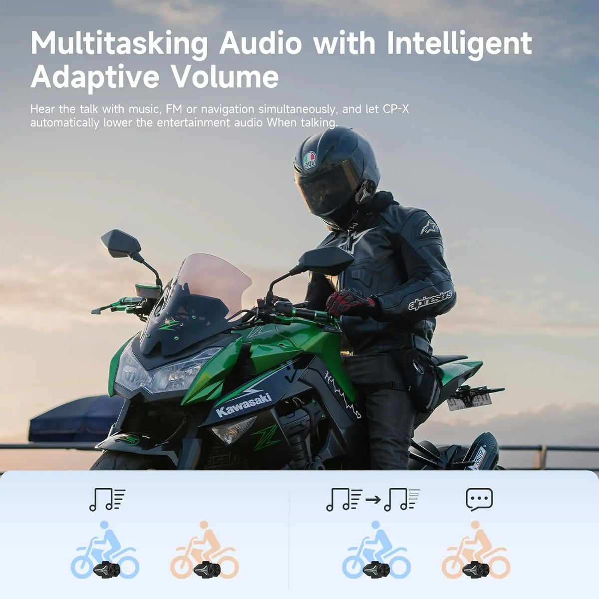 Synco MOTO Communicator Motorcycle Bluetooth Helmet Intercom Headset IP65 Waterproof