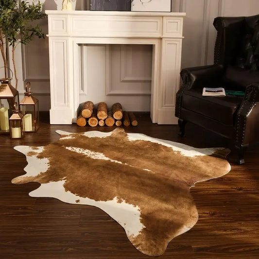 Premium Faux Cowhide Rug Cow Print Western Style Living Room