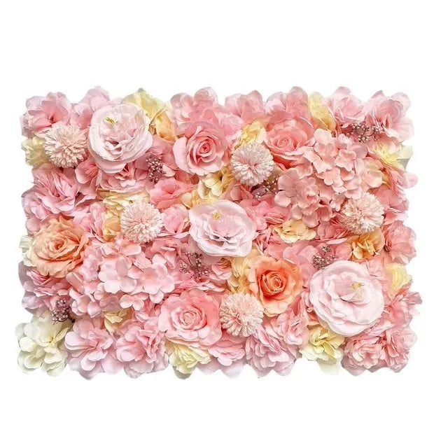 Pink Silk Rose Flower Wall Artificial Flower For Wedding Decoration BabyShow Party Birthday Gift Home Backdrop Decor