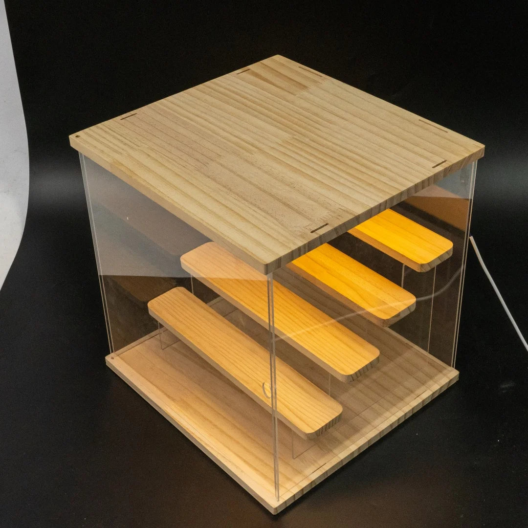 5-Tier LED Acrylic Display Box for Perfume Figurines and Jewelry