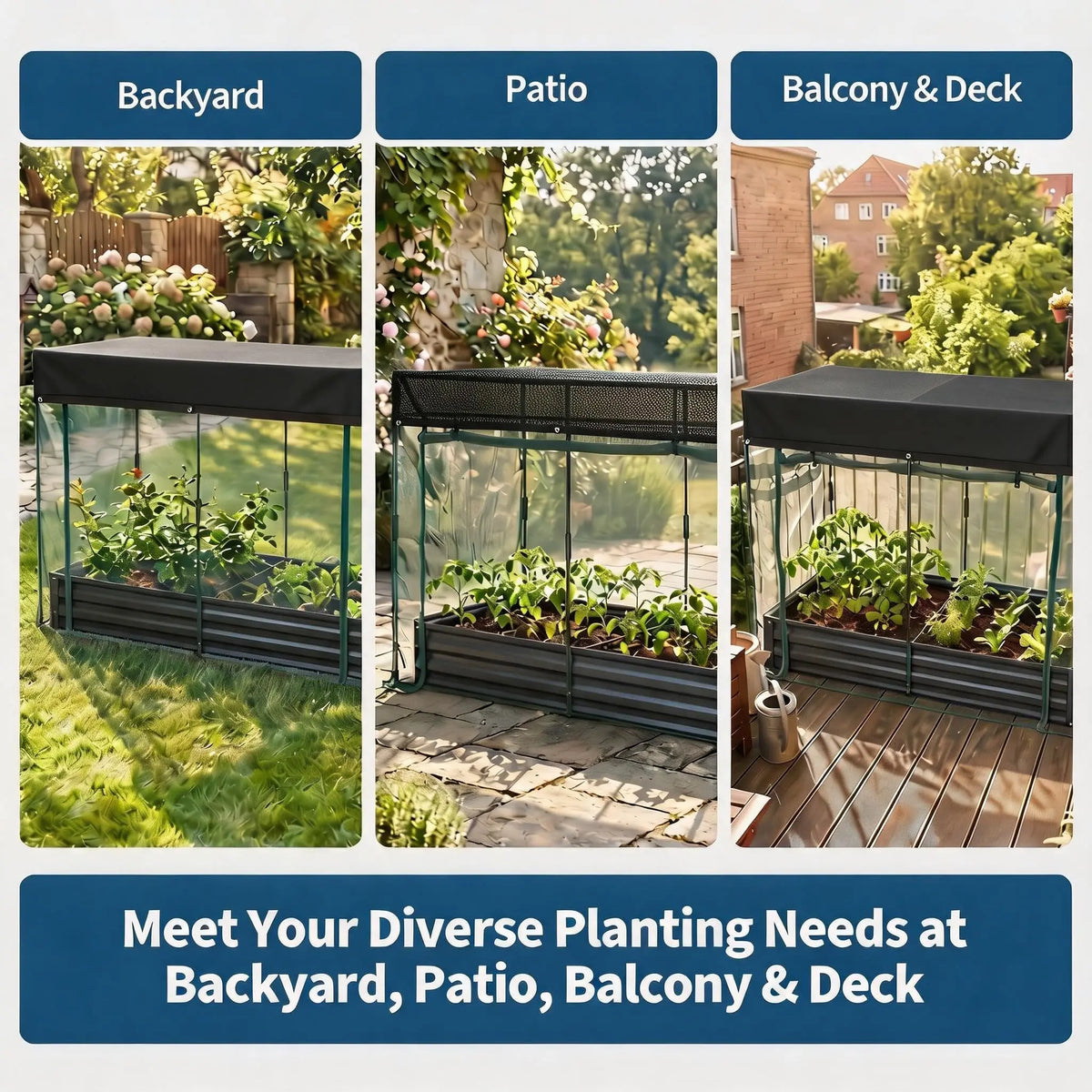Galvanized Self Watering Raised Garden Bed With Mesh Cover