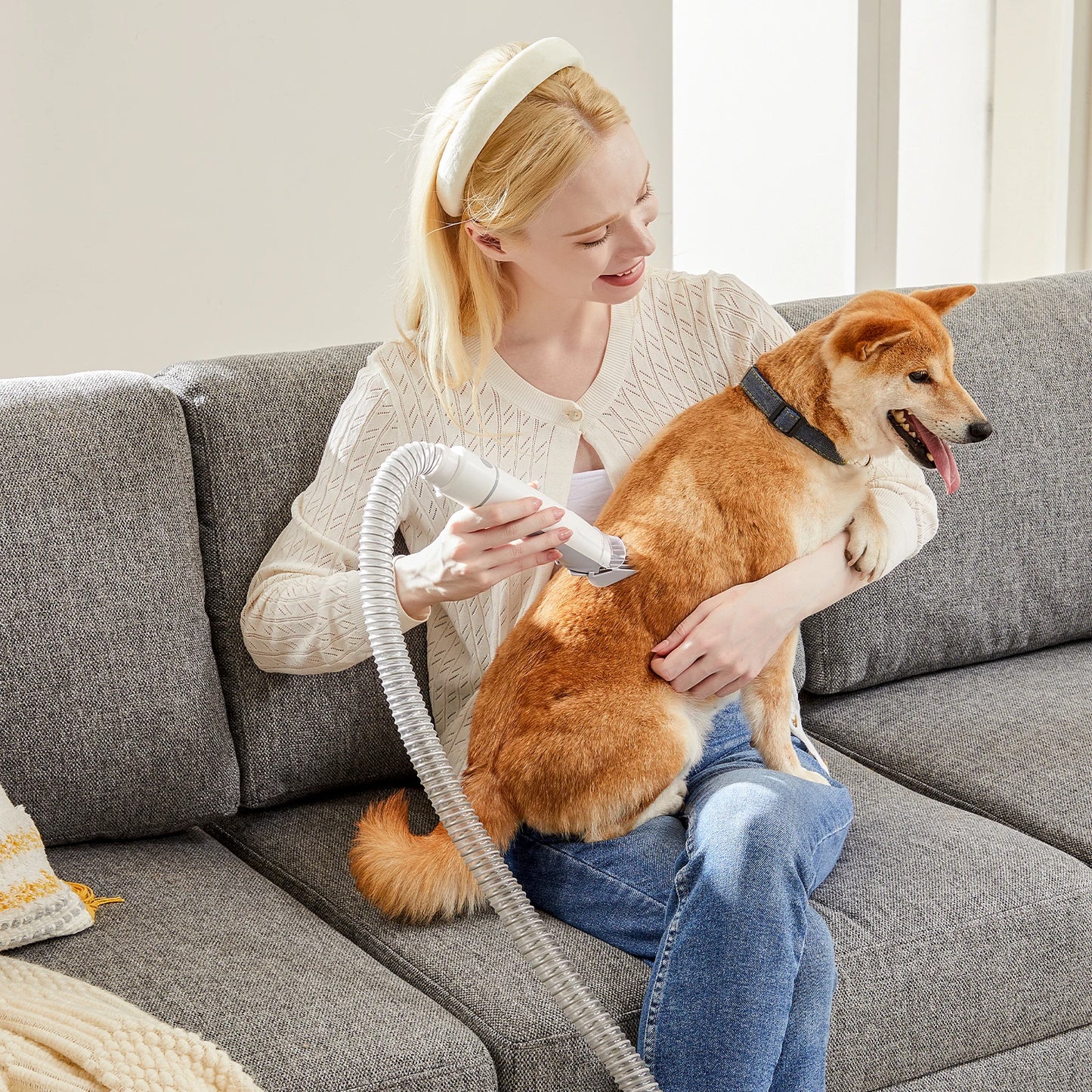 Sweetcrispy Pet Grooming Clipper And Vacuum Kit Cordless