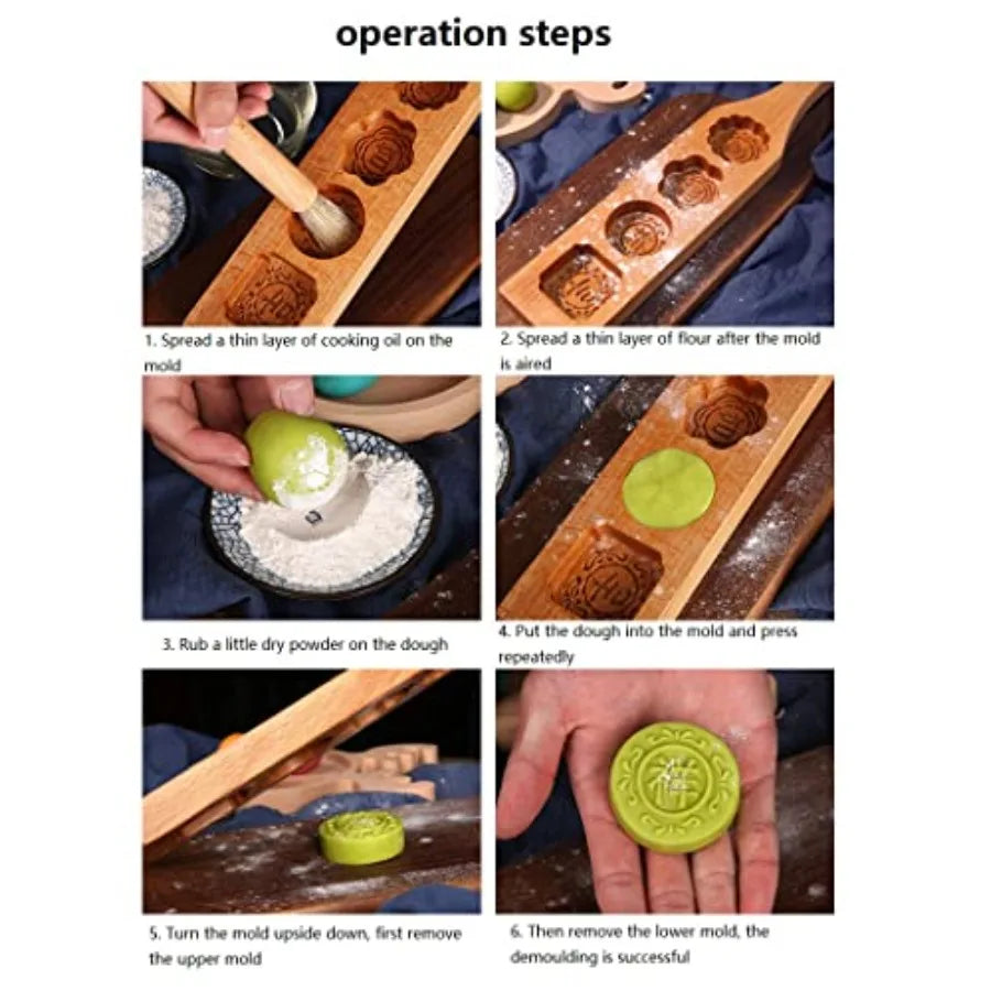 SHXI Wooden Cookie Mold Santa Claus Sled Fondant Cutter