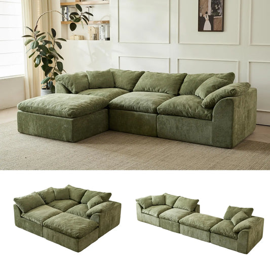Yeflixvrau Modern Cloud L Shaped Sofa Modular Sectional