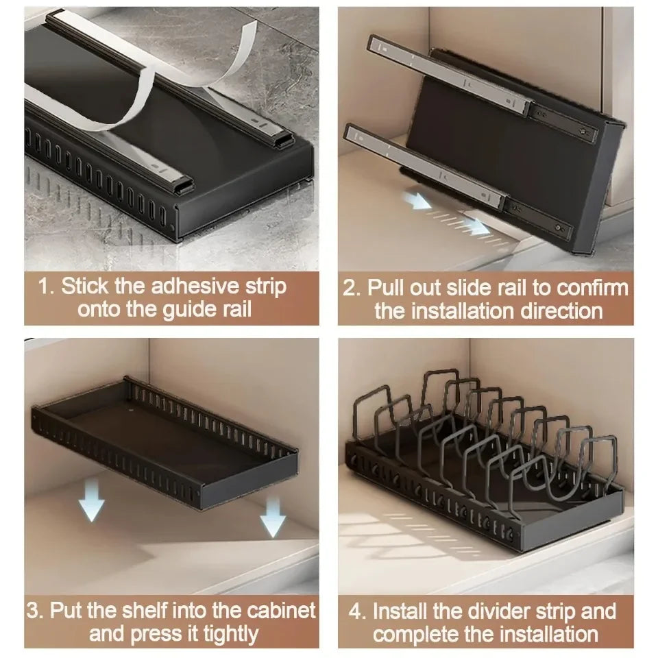 Andralyn Kitchen Heavy Duty Pullout Pot Rack With Slide Rails