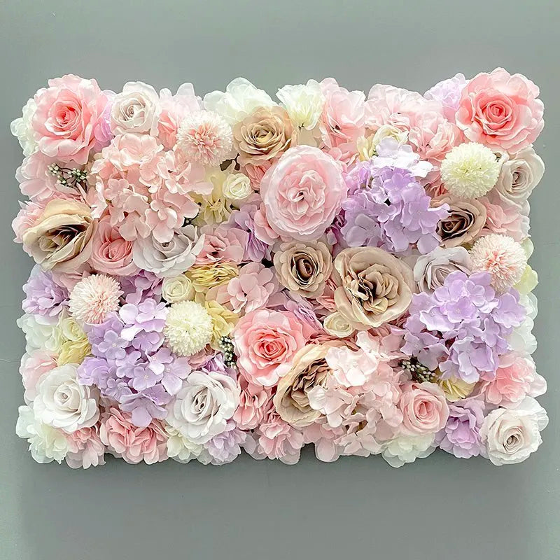 Pink Silk Rose Flower Wall Artificial Flower For Wedding Decoration BabyShow Party Birthday Gift Home Backdrop Decor
