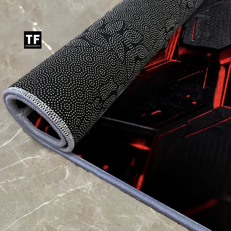 Cyberpunk Velvet Area Rug HD Print Non Slip Mat For Gaming Room