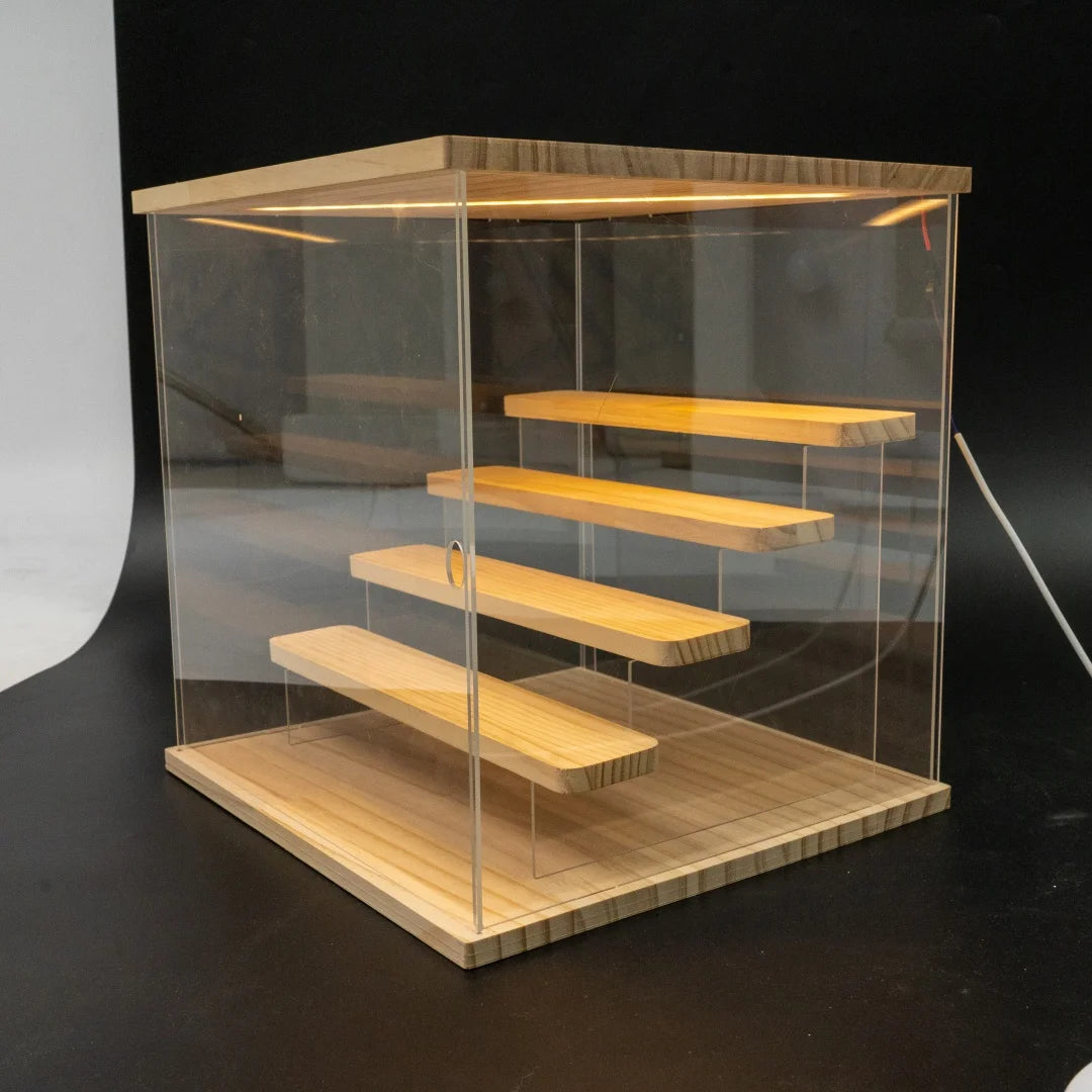 5-Tier LED Acrylic Display Box for Perfume Figurines and Jewelry