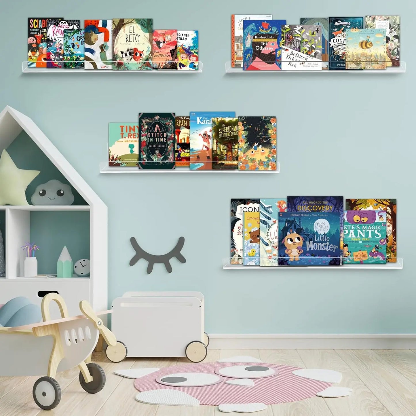 Clear Acrylic Floating Shelves Wall Ledge Bathroom Storage