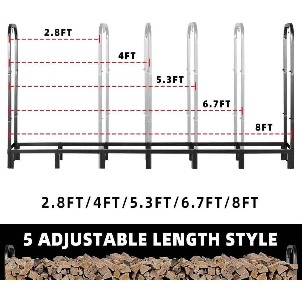 Outdoor Heavy-Duty Adjustable Log Storage Rack