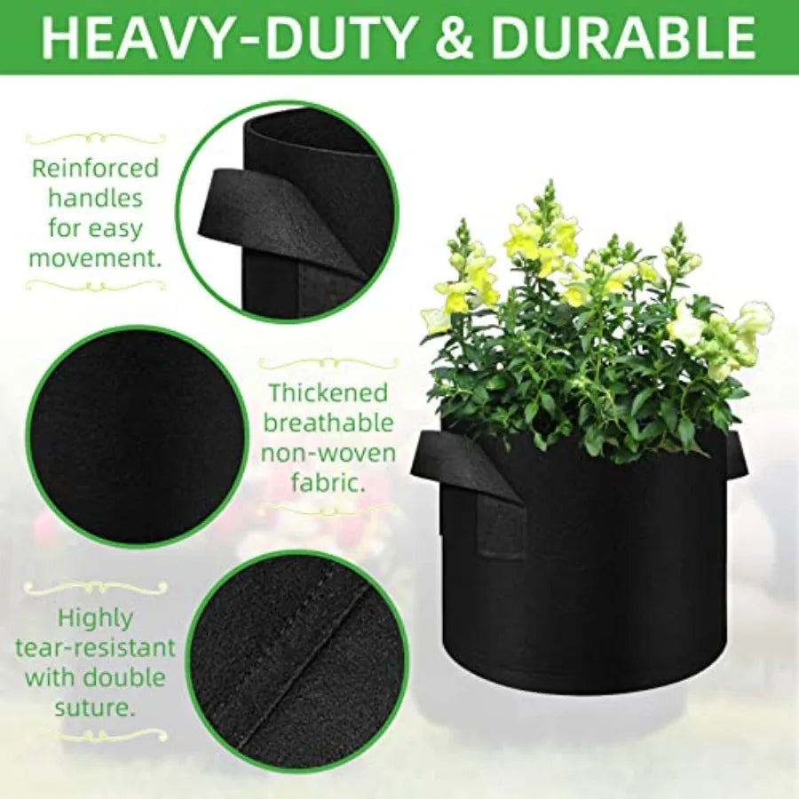 Breathable Felt Grow Bags With Handles For Garden Plants