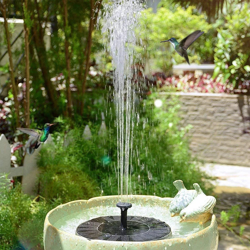 Waterfall Solar Fountain Outdoor Bird Bath Garden