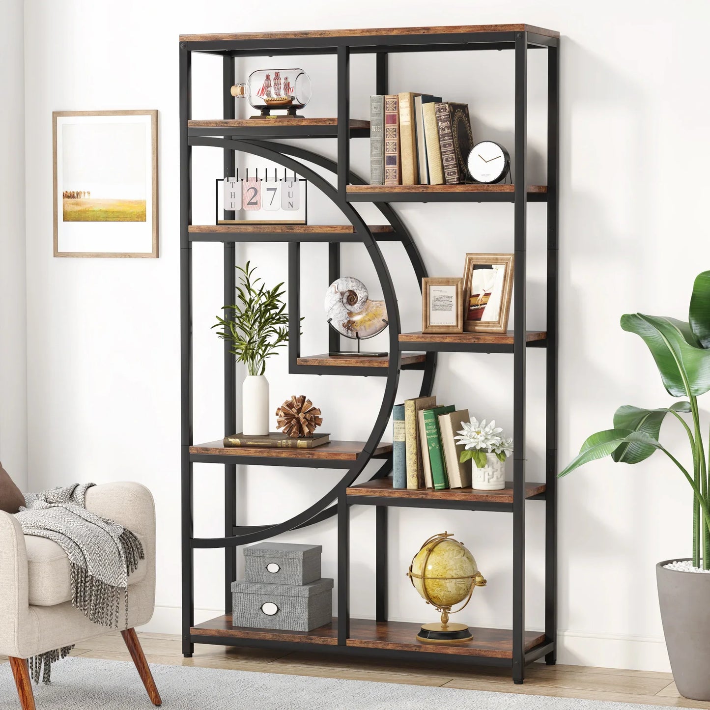 Tribesigns Industrial 5-Tier Etagere Bookshelf