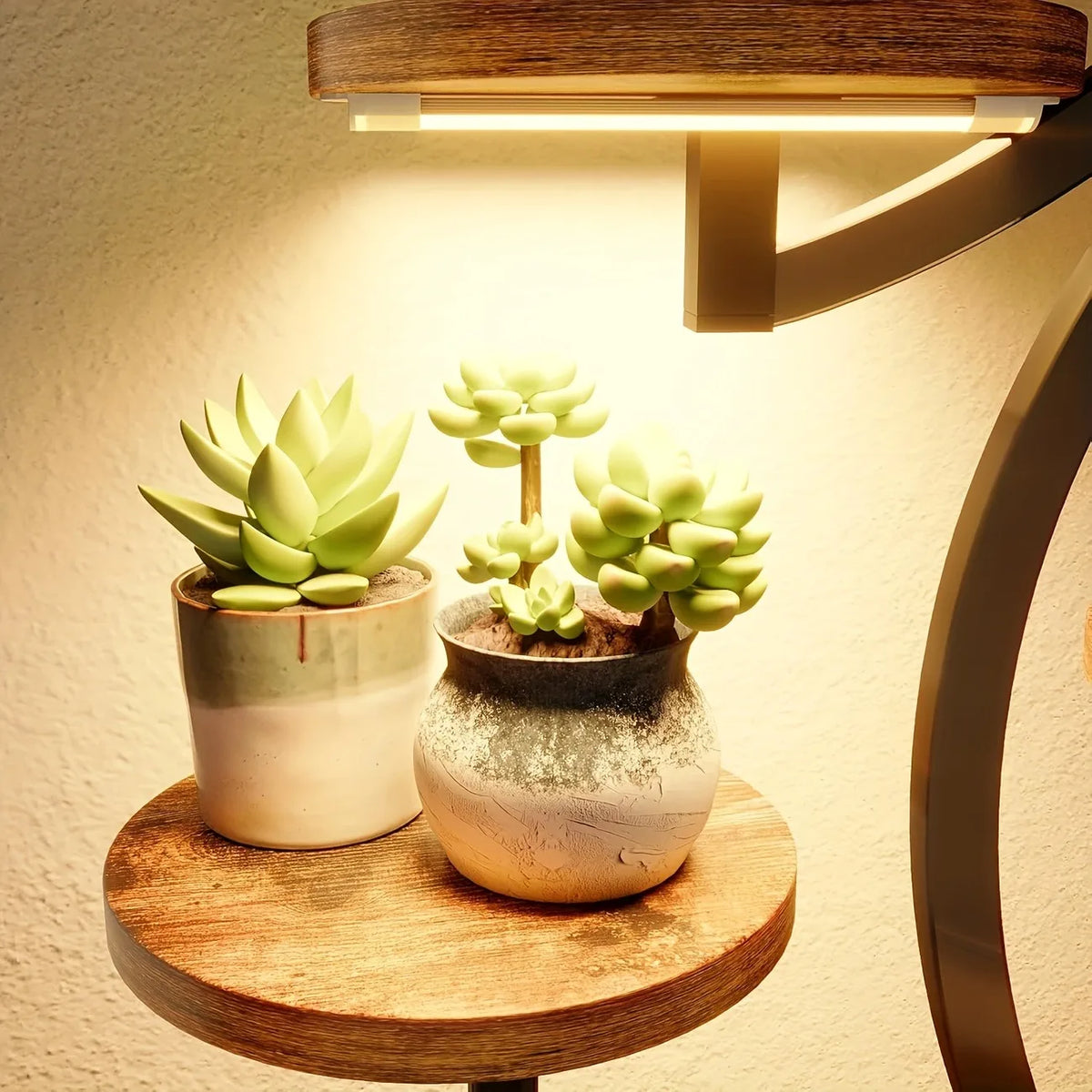 8-Tier Metal Indoor Plant Stand Tree-Shaped Corner Shelves Thick Wooden Boards for Balcony Patio Living Room Entrance Decor