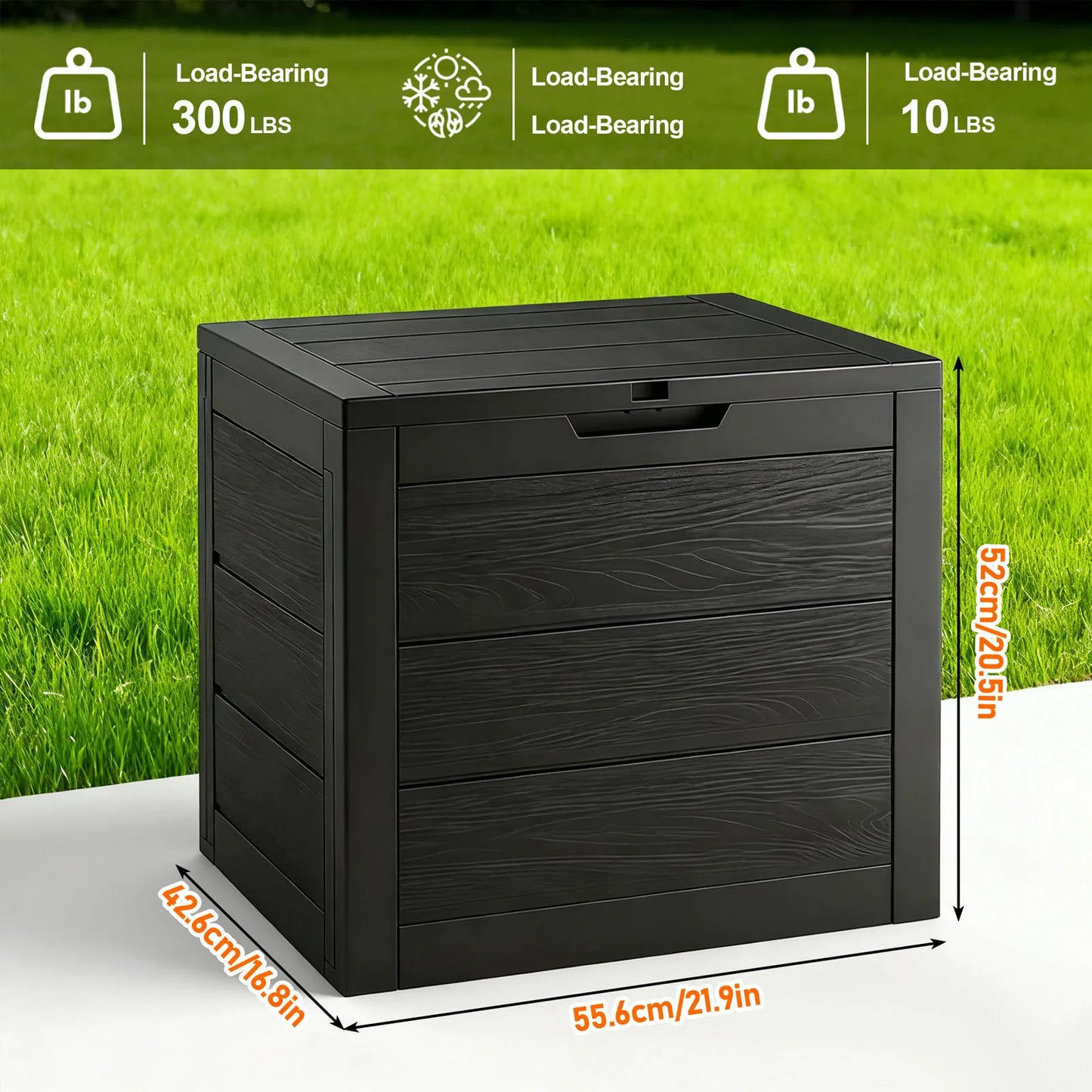 Outdoor Deck Box With Lockable Lid Heavy Duty Plastic Storage