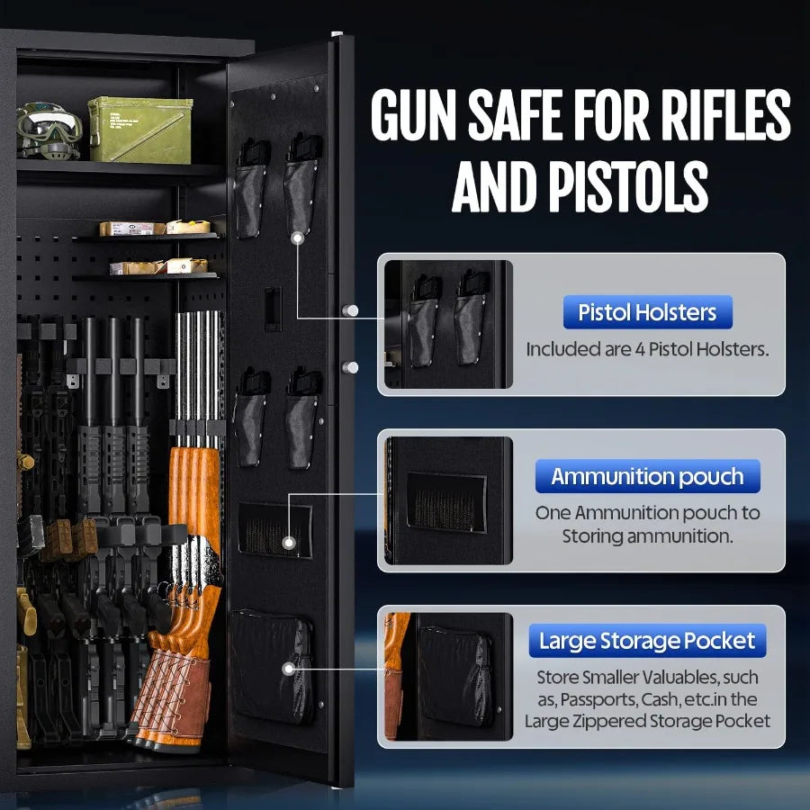 XMSJ Biometric Gun Safe For Rifles And Pistols With Fingerprint