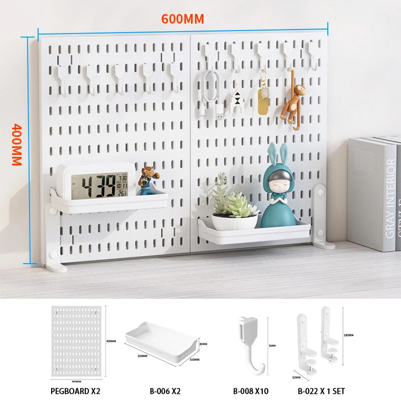 Desktop Pegboard Height Adjustable Standing Storage Rack For Home Office