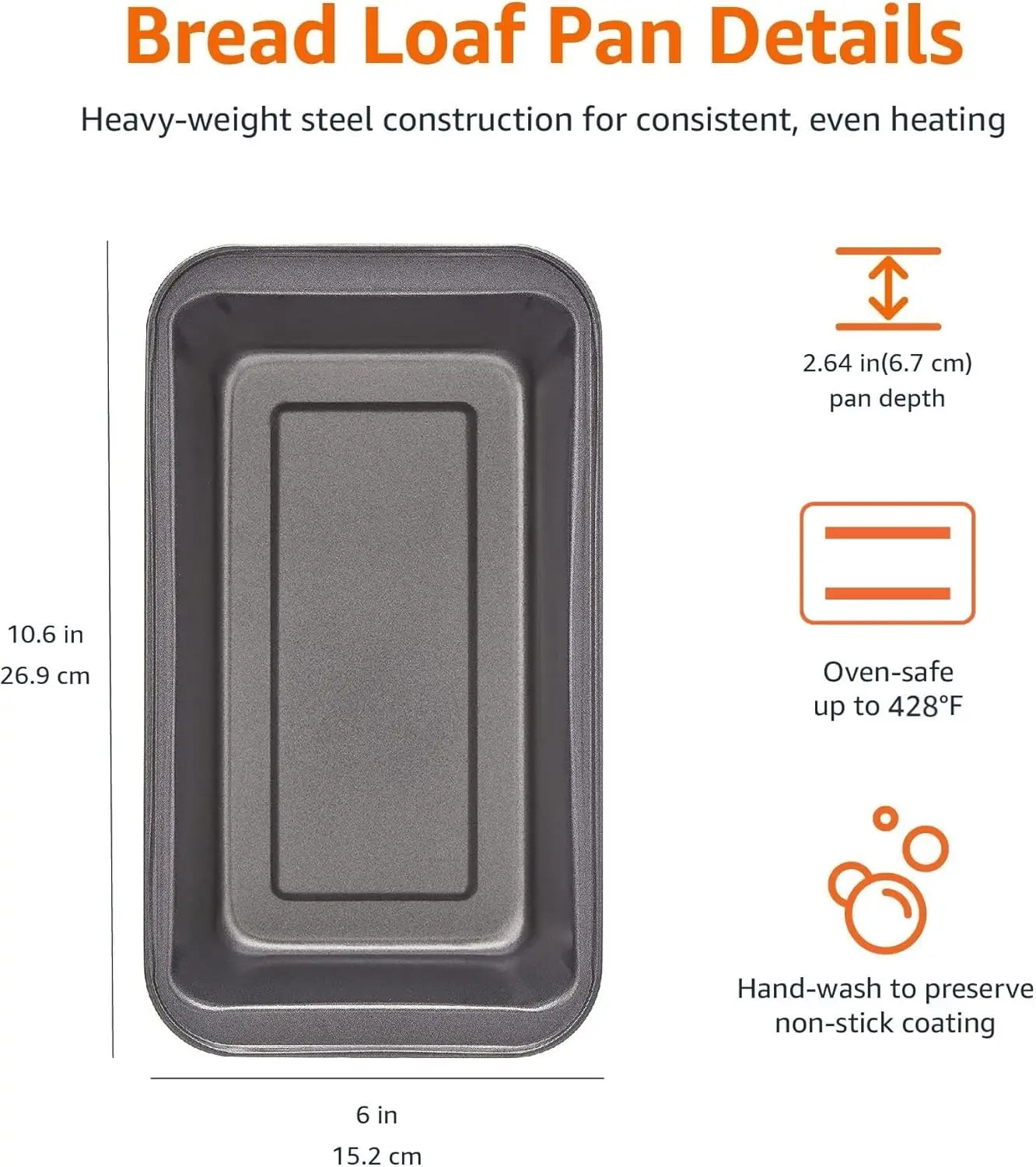 Rectangular Nonstick Bread Loaf Pan For Even Heat Distribution