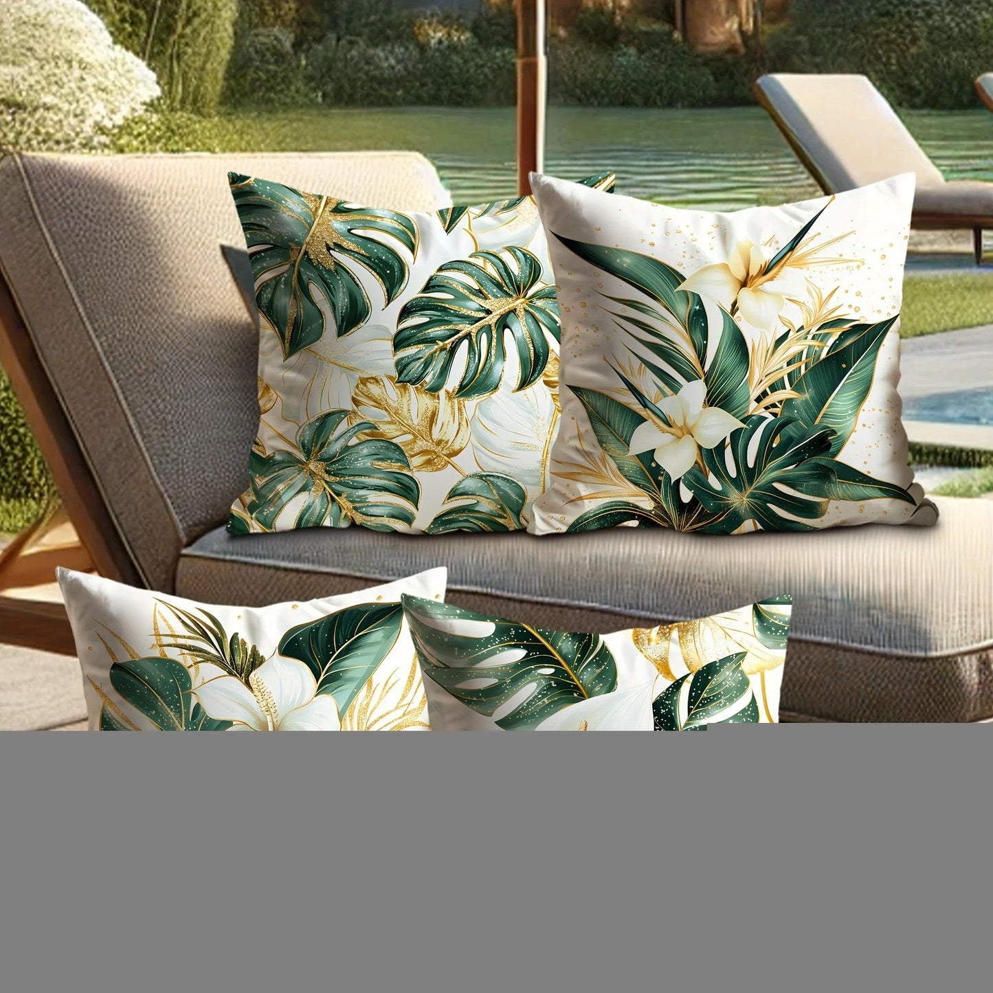 Tropical Leaf Velvet Pillow Covers Set