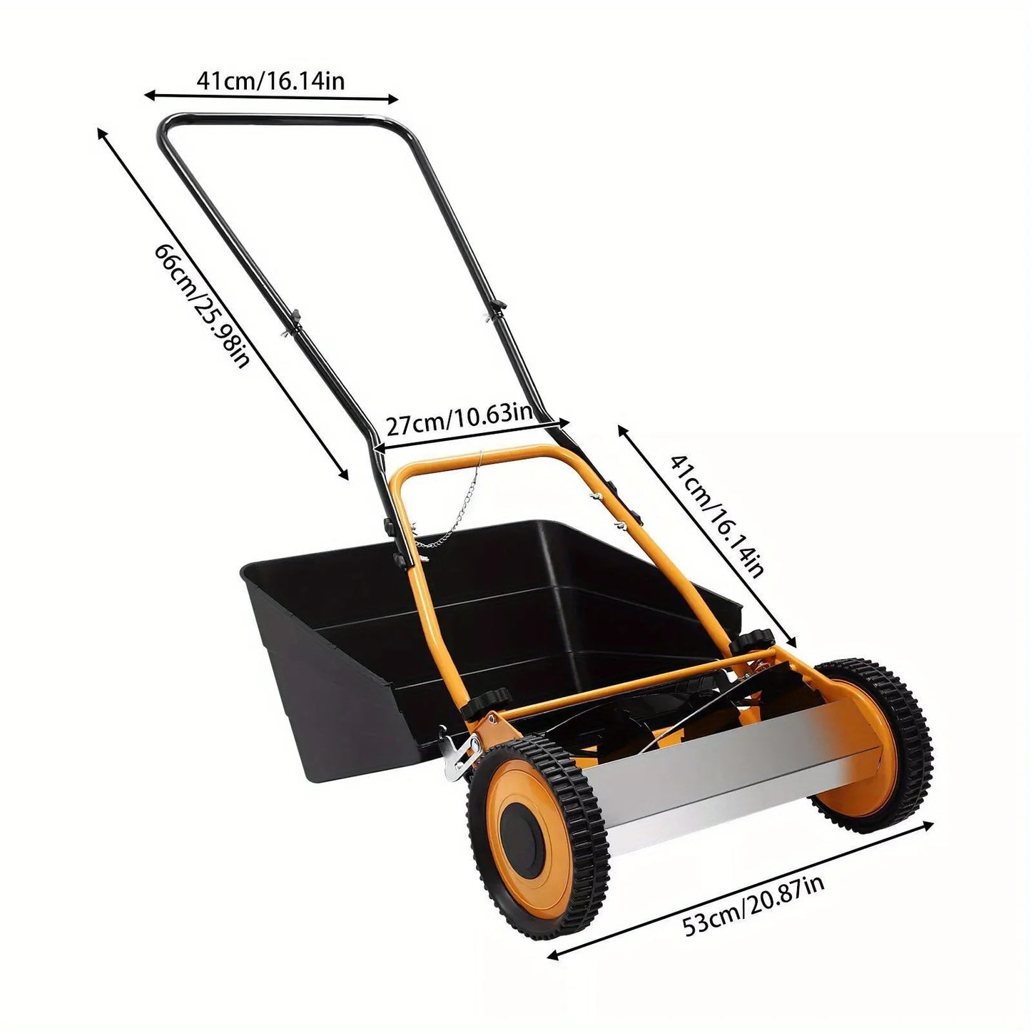 Bymaocar Manual Lawn Mower With Adjustable Height Quiet Trimming