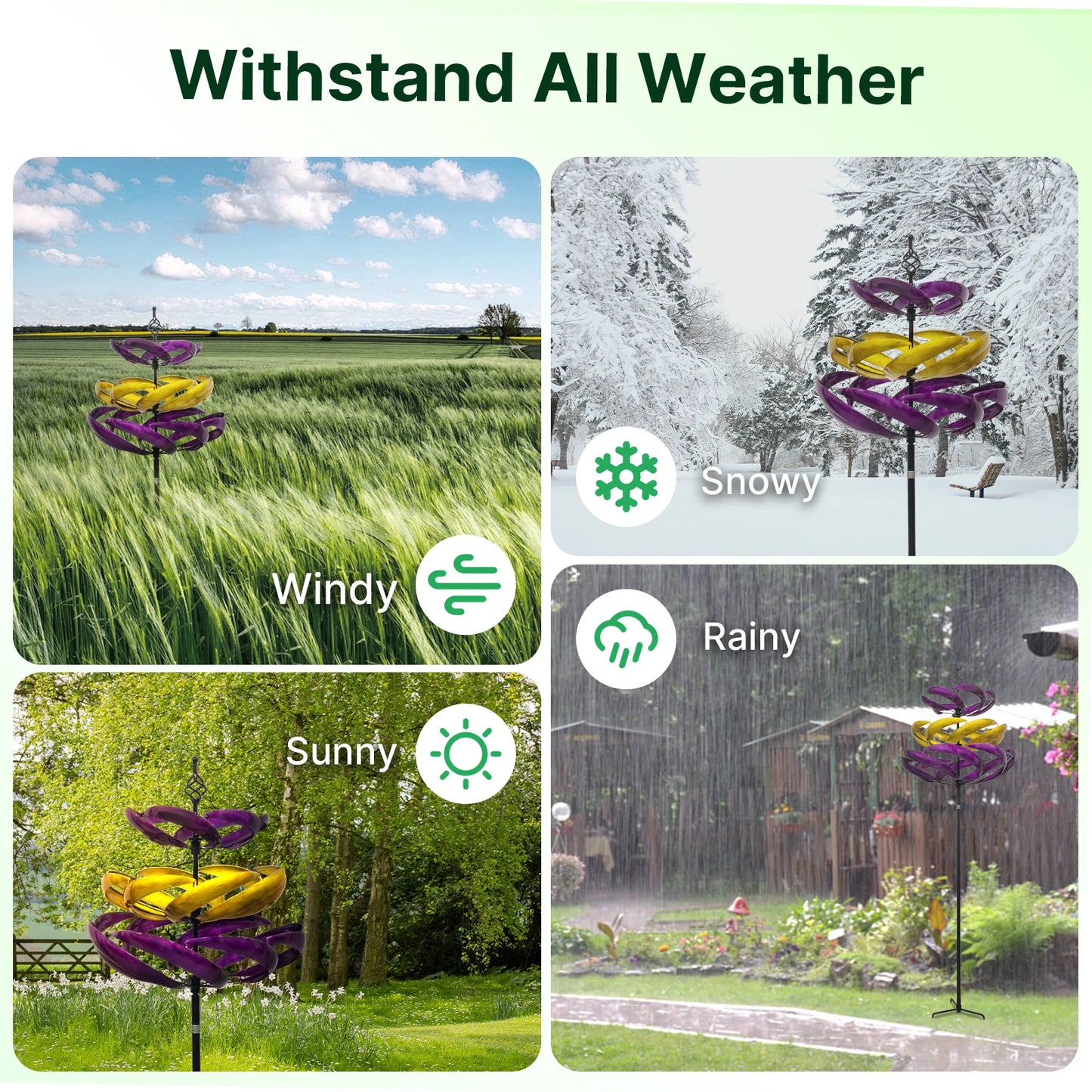 Wind Spinner Outdoor Metal Kinetic Garden Decor Sculpture